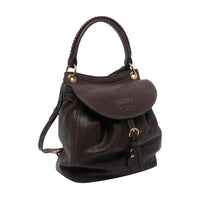 Miu Miu Women Miu Miu Logo Leather Backpack