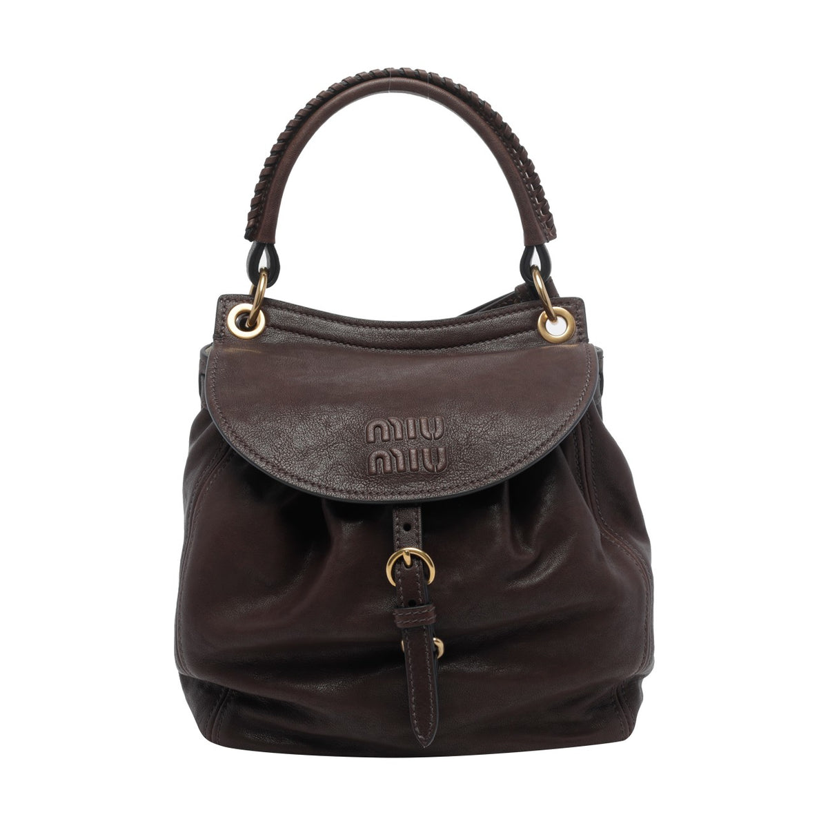 Miu Miu Women Miu Miu Logo Leather Backpack