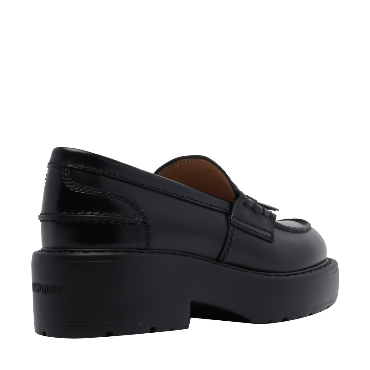 Miu Miu Miu Miu Women Miu Miu Logo Leather Loafers