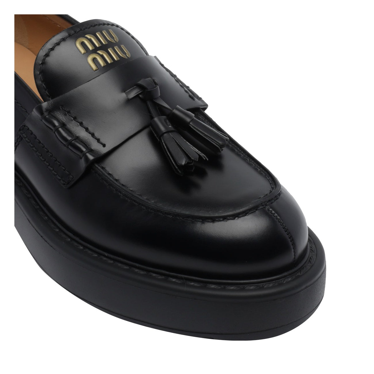 Miu Miu Miu Miu Women Miu Miu Logo Leather Loafers