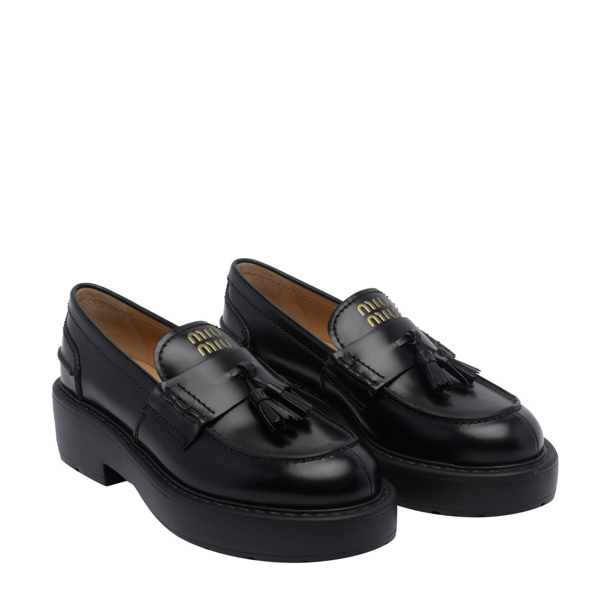 Miu Miu Miu Miu Women Miu Miu Logo Leather Loafers