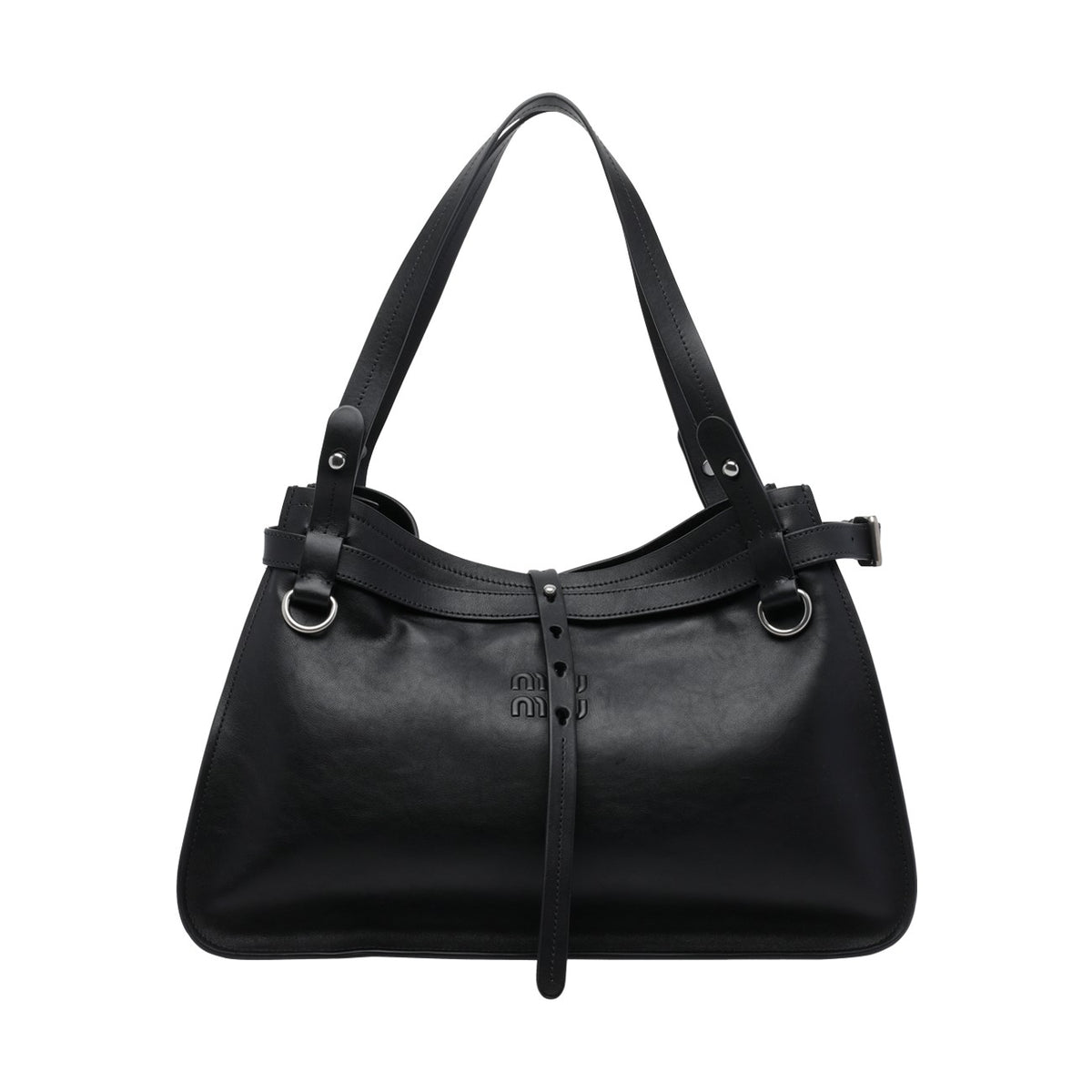 Miu Miu Women Miu Miu Logo Leather Shoulder Bag