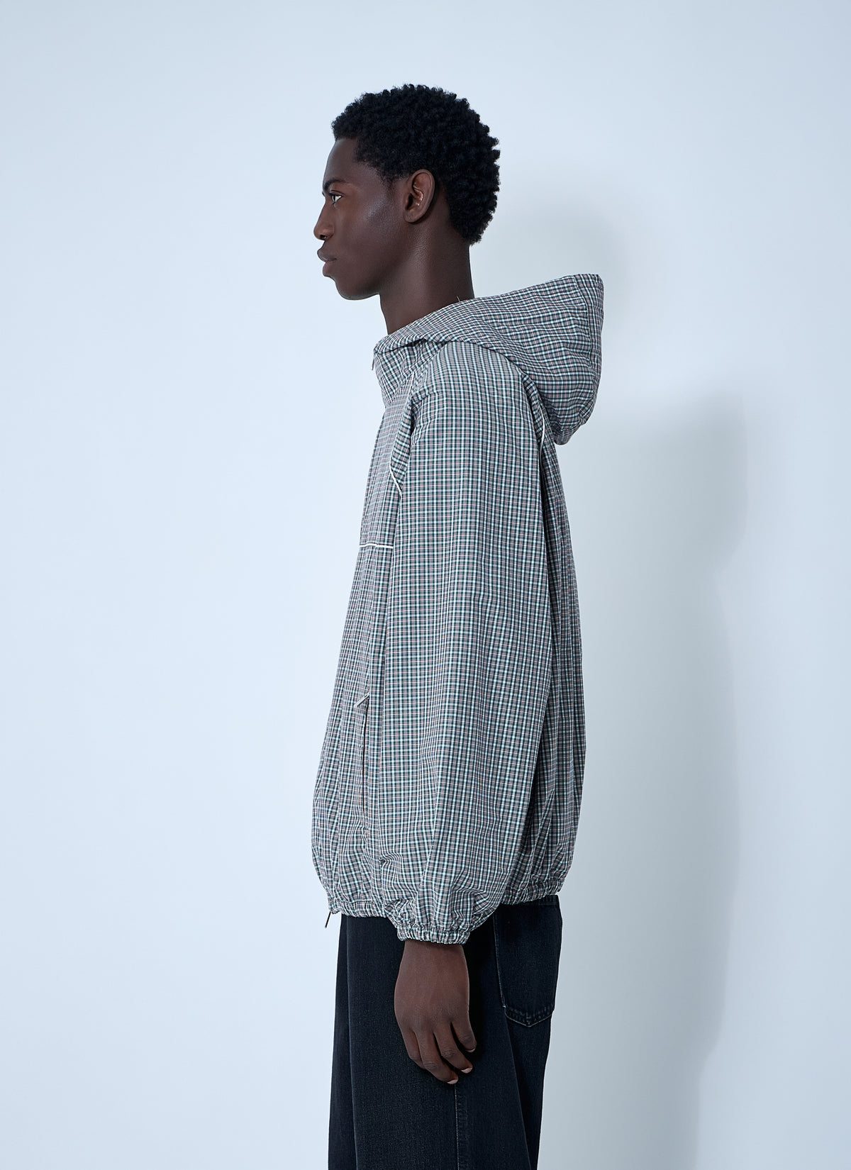 Miu Miu Men Check Hooded Jacket