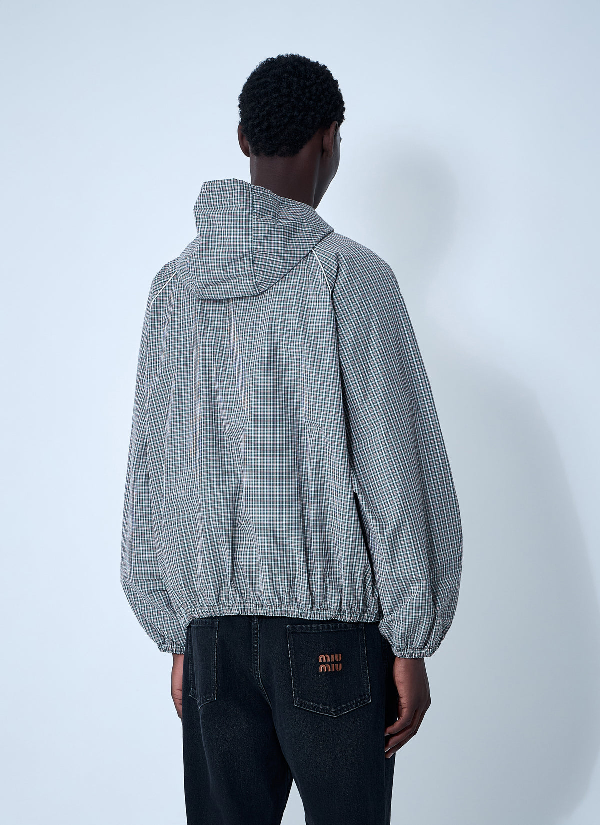 Miu Miu Men Check Hooded Jacket