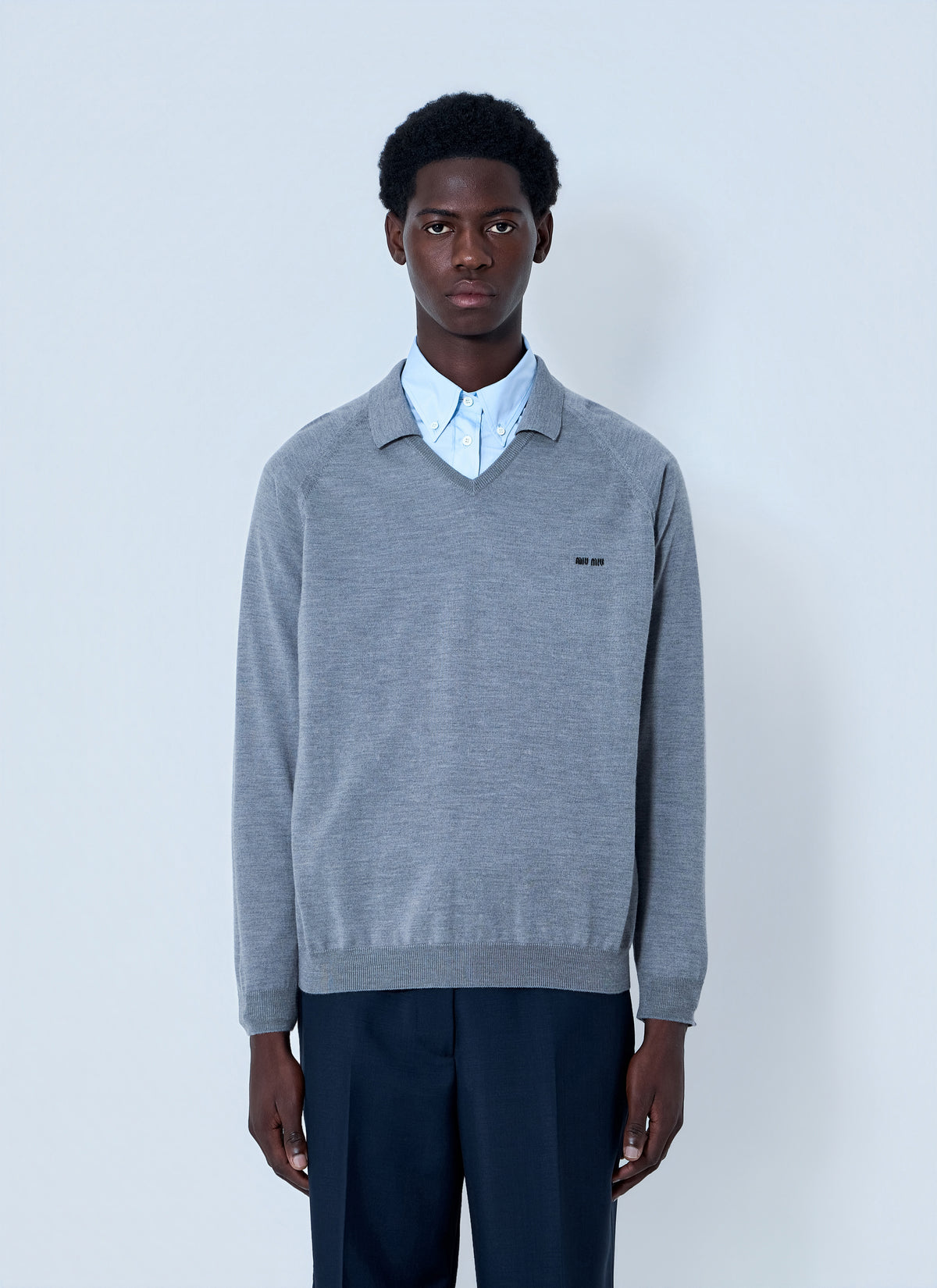 Miu Miu Men V-Neck Knit Sweater