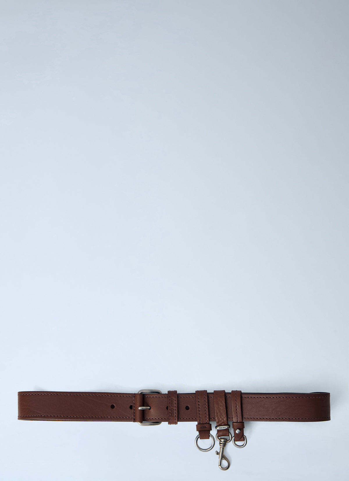 Miu Miu Men Tobacco Leather Belt