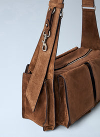 Miu Miu Men Utilitaire Suede Shoulder Bag