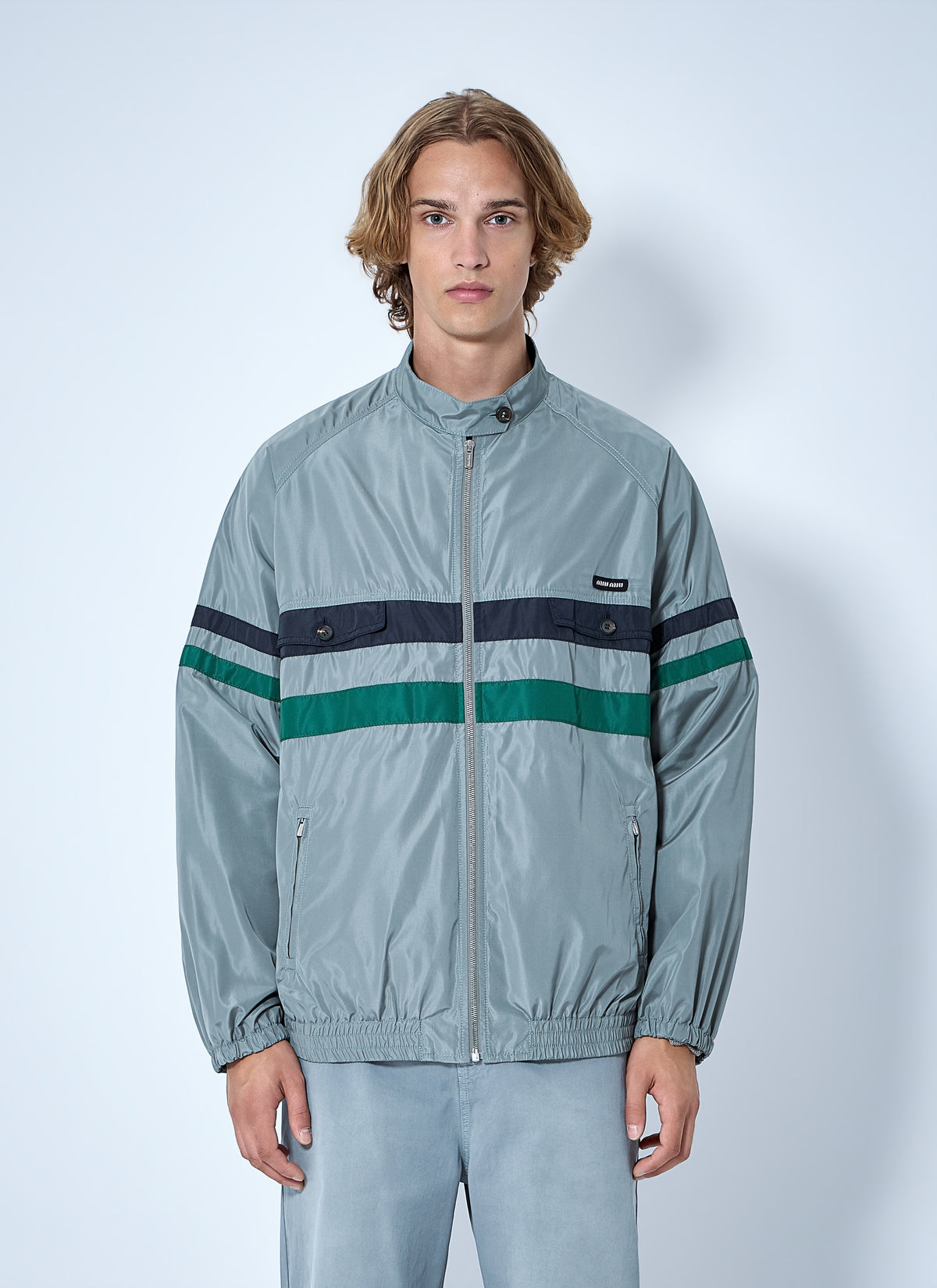 Miu Miu Miu Miu Men Technical Silk Blouson Jacket