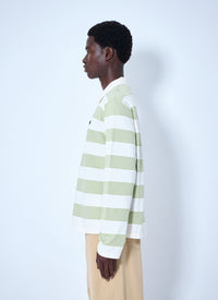 Miu Miu Men Striped Jersey Polo Shirt