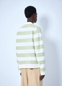 Miu Miu Men Striped Jersey Polo Shirt