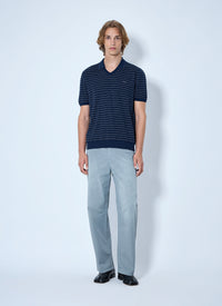 Miu Miu Men Striped V-Neck Polo Shirt