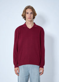 Miu Miu Miu Miu Men Striped V-Neck Polo Shirt