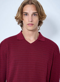 Miu Miu Miu Miu Men Striped V-Neck Polo Shirt