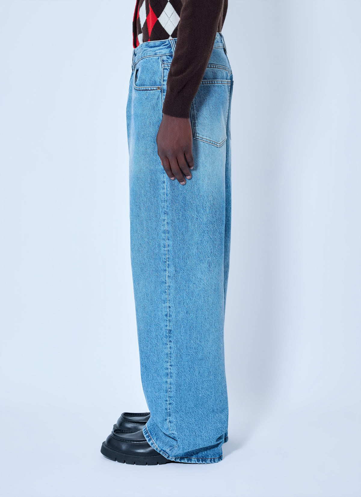 Miu Miu Men Five-Pocket Washed Denim Jeans