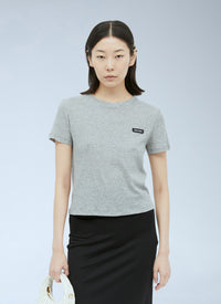 Miu Miu Women Logo Patch T-Shirt