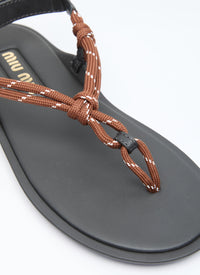 Miu Miu Miu Miu Women Riviere Cord And Leather Sandals