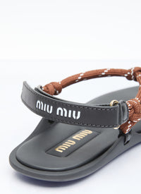 Miu Miu Miu Miu Women Riviere Cord And Leather Sandals