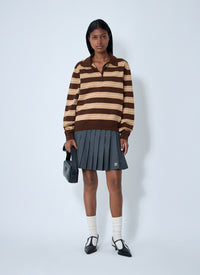Miu Miu Miu Miu Women Cotton Striped Polo Shirt