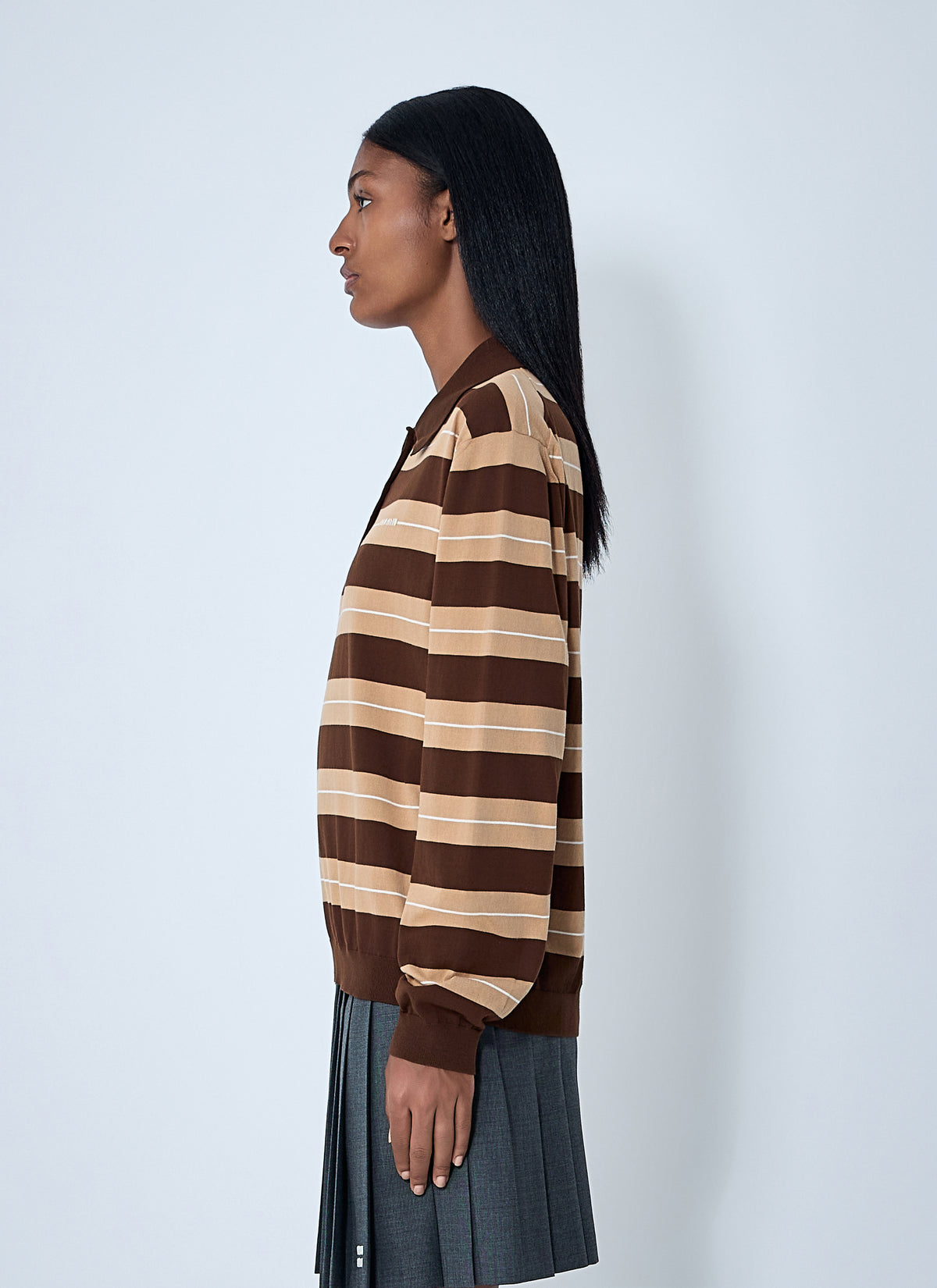 Miu Miu Miu Miu Women Cotton Striped Polo Shirt