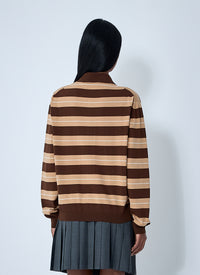 Miu Miu Miu Miu Women Cotton Striped Polo Shirt