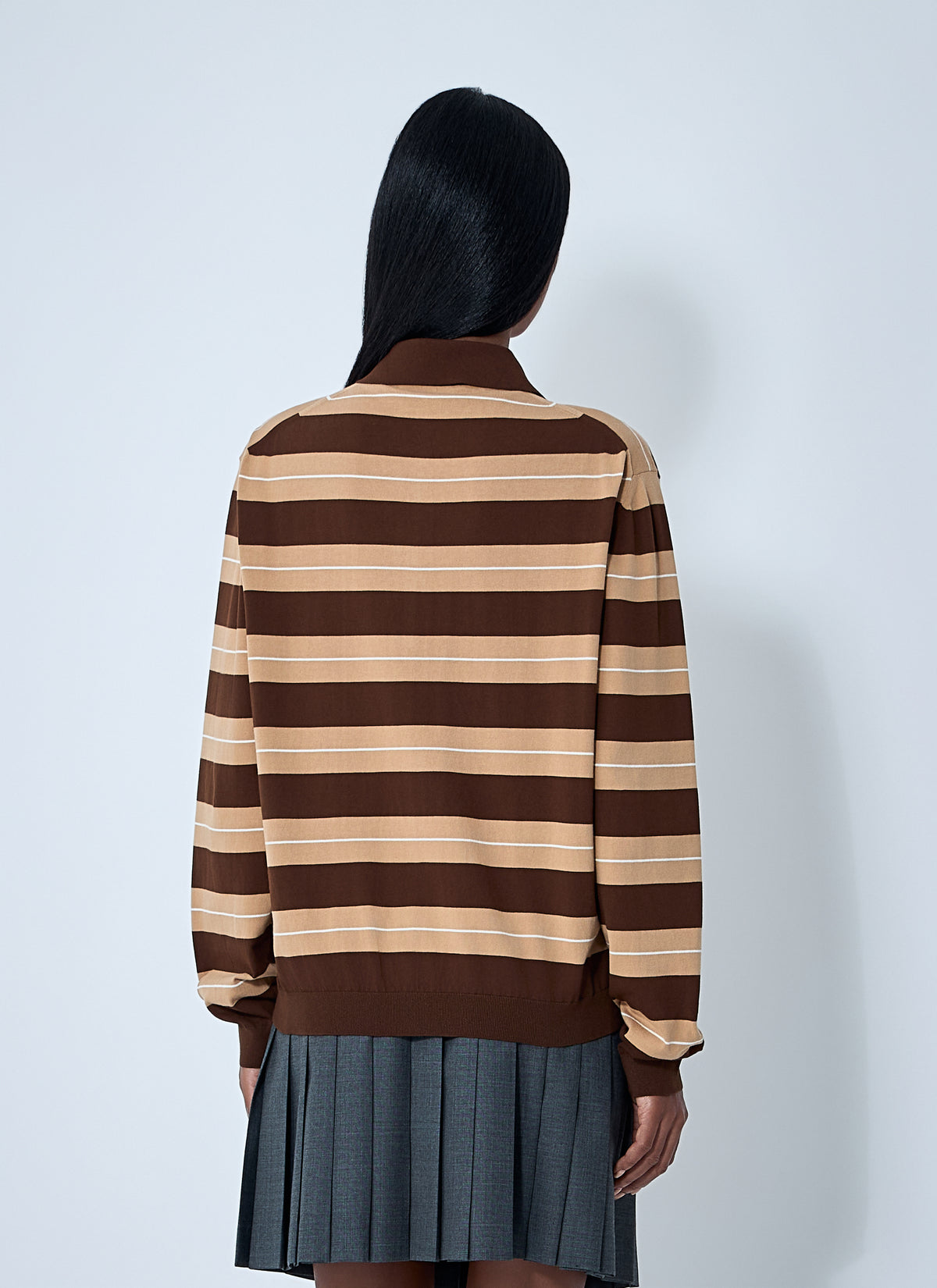 Miu Miu Miu Miu Women Cotton Striped Polo Shirt