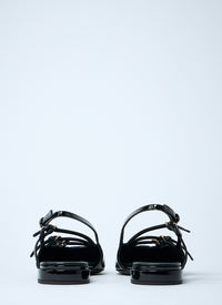 Miu Miu Women Patent Leather Slingback Ballerina Flats