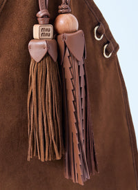 Miu Miu Women Suede Handbag With Tassels