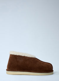 Miu Miu Women Suede Logo Motifs Boots