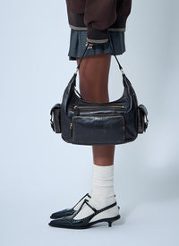 Miu Miu Women Pocket Leather Shoulder Bag