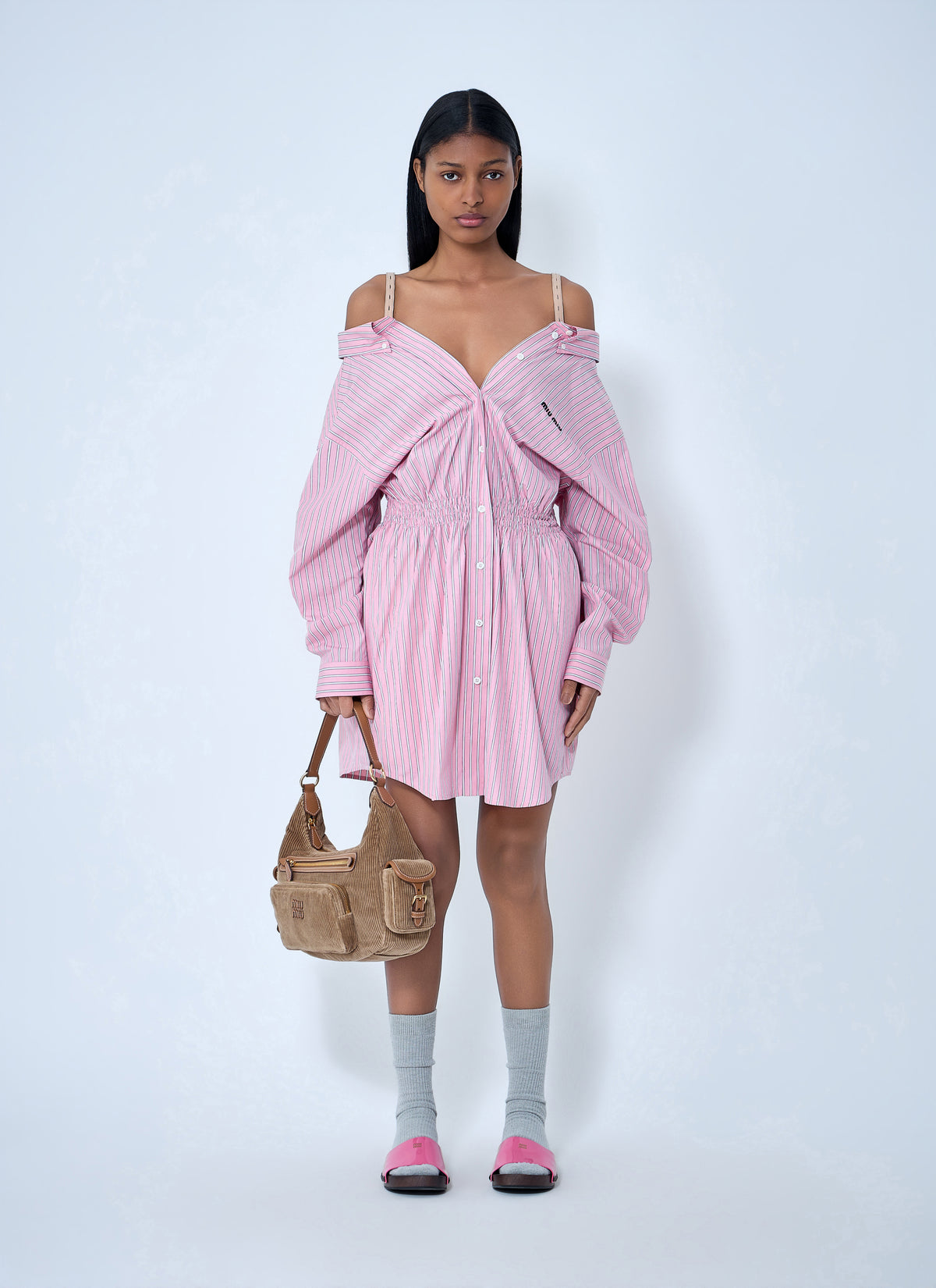 Miu Miu Women Striped Poplin Dress