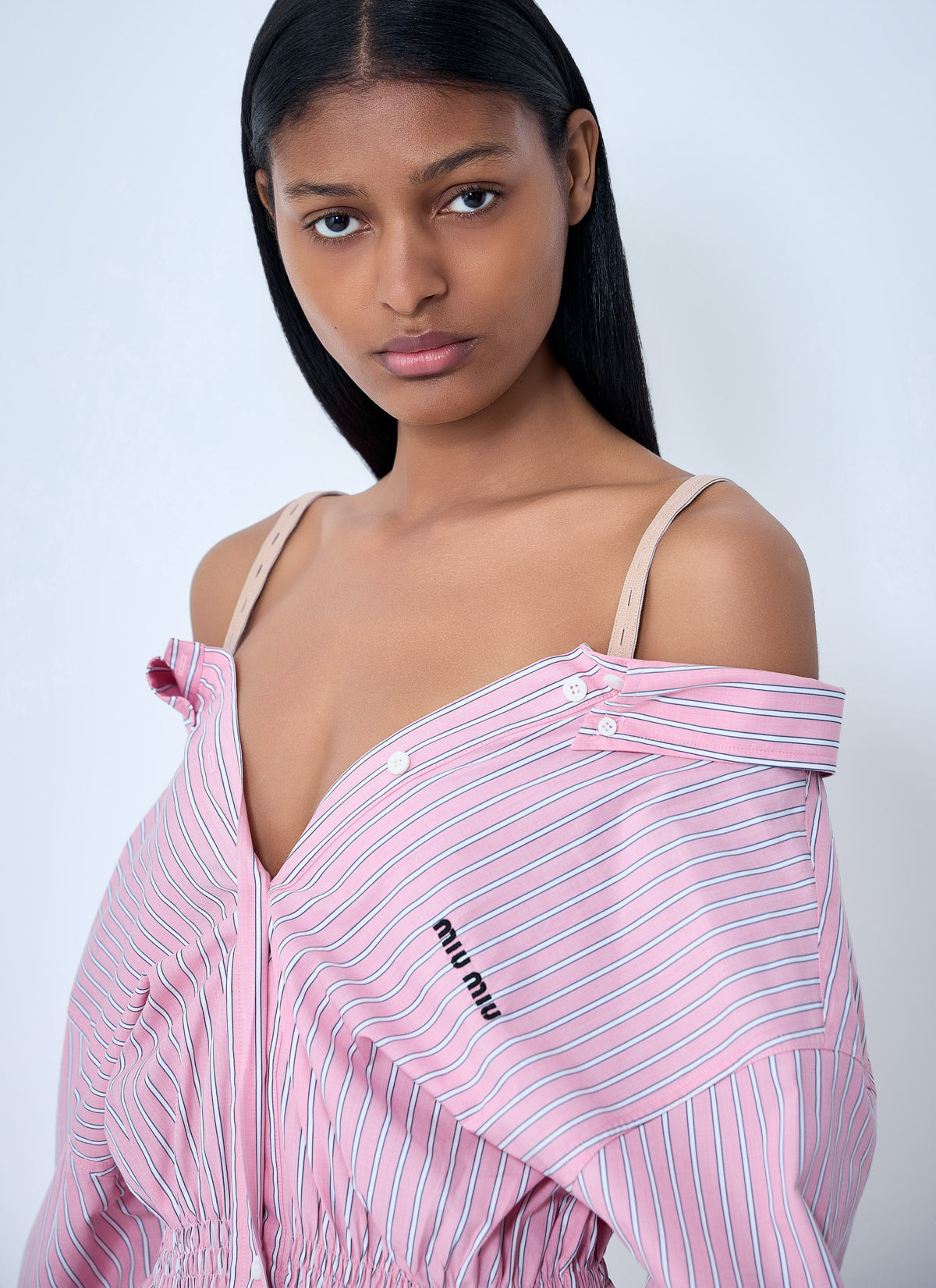 Miu Miu Women Striped Poplin Dress