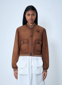 Miu Miu Women Suede Bomber Jacket