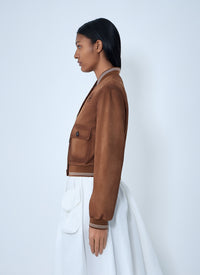 Miu Miu Women Suede Bomber Jacket