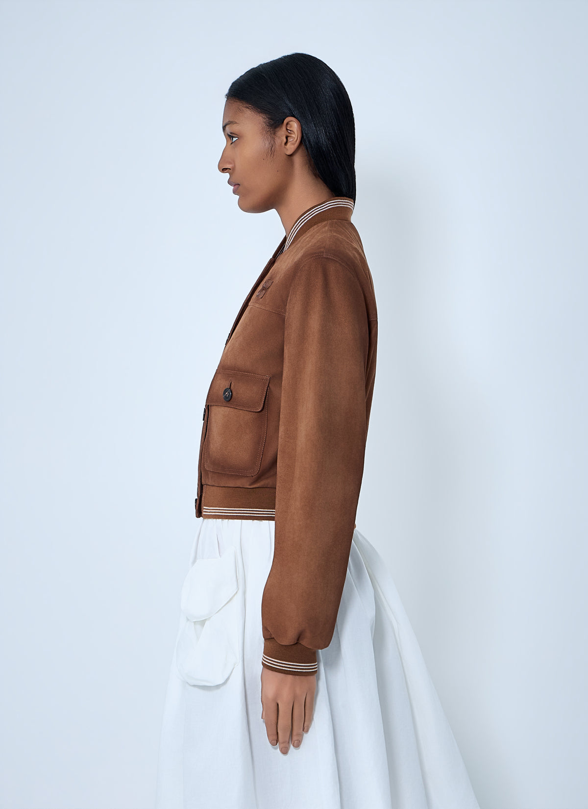 Miu Miu Women Suede Bomber Jacket