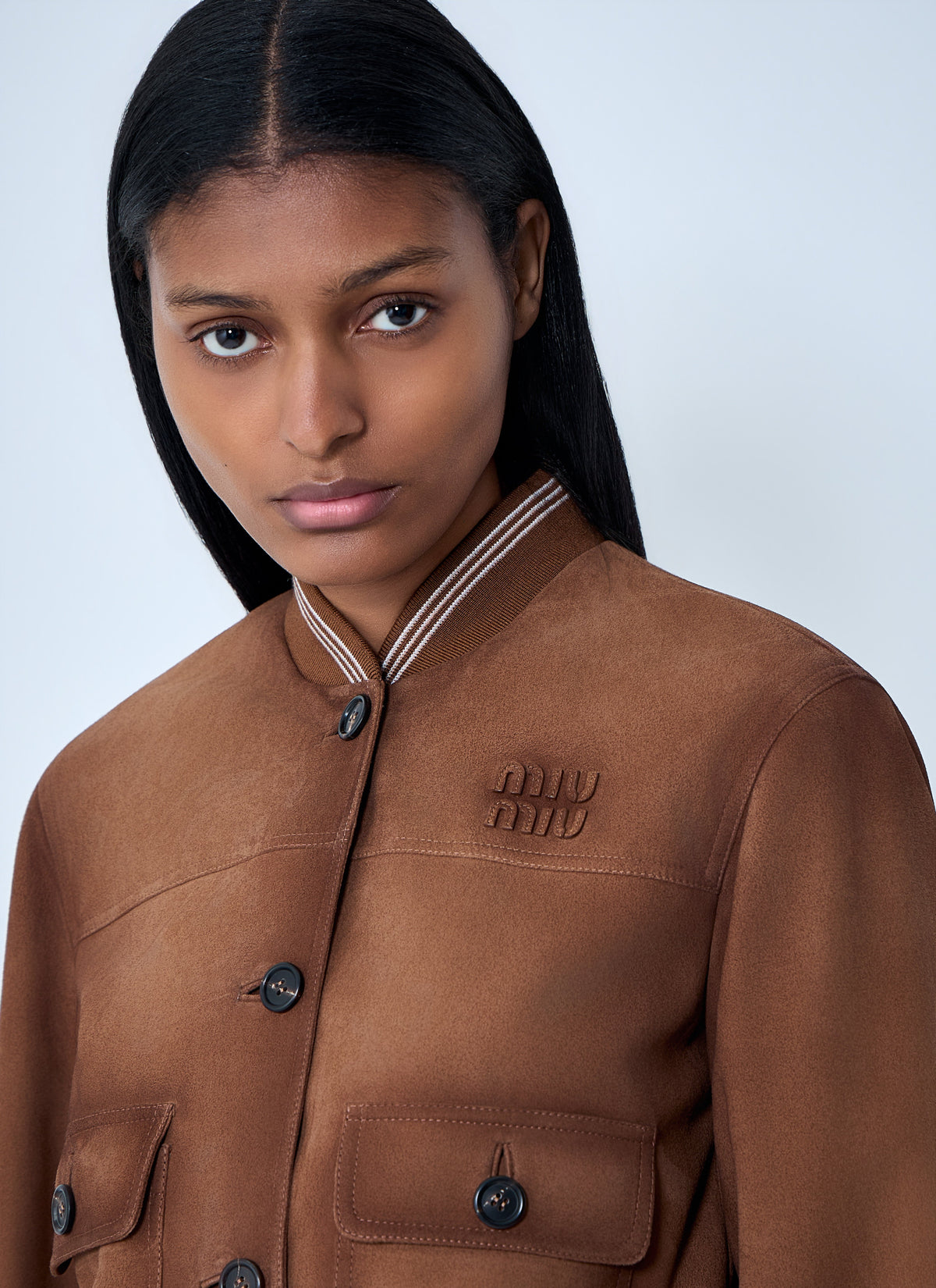 Miu Miu Women Suede Bomber Jacket