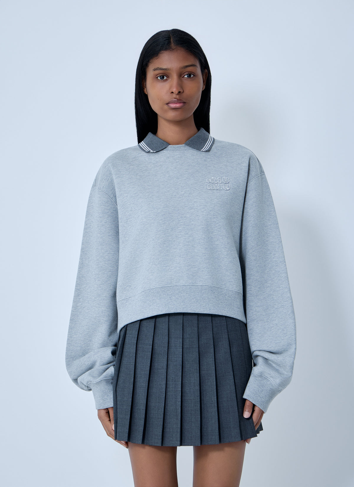 Miu Miu Miu Miu Women Logo Motif Fleece Sweatshirt