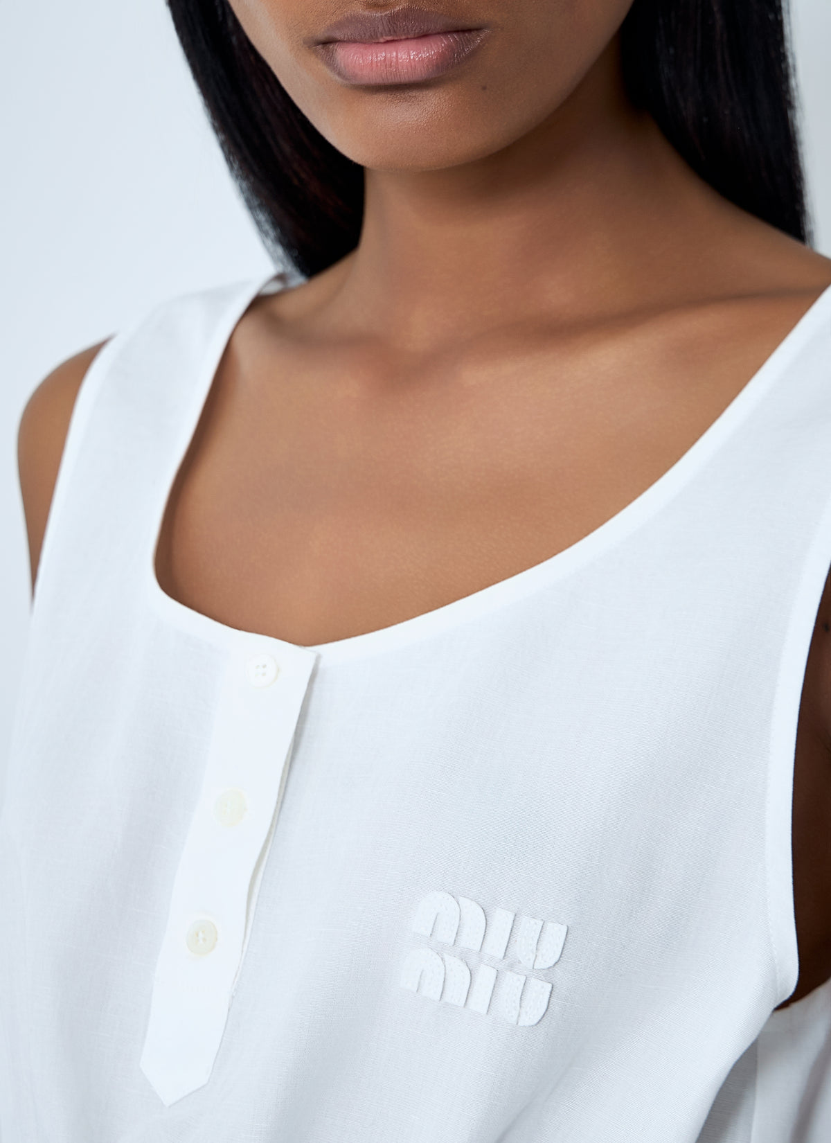 Miu Miu Women Logo Motif Drawstring Top