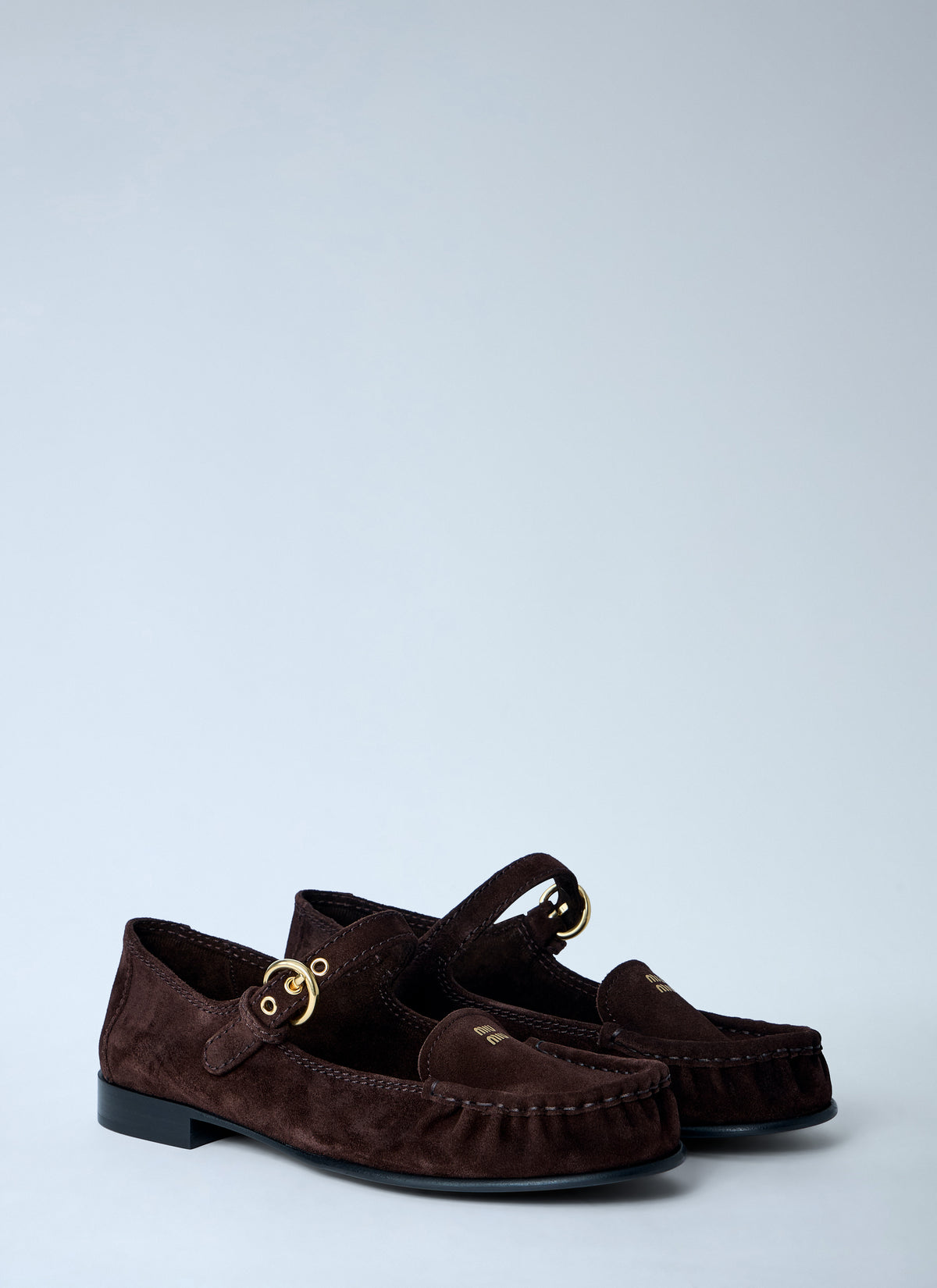 Miu Miu Women Suede Mary Jane Loafers