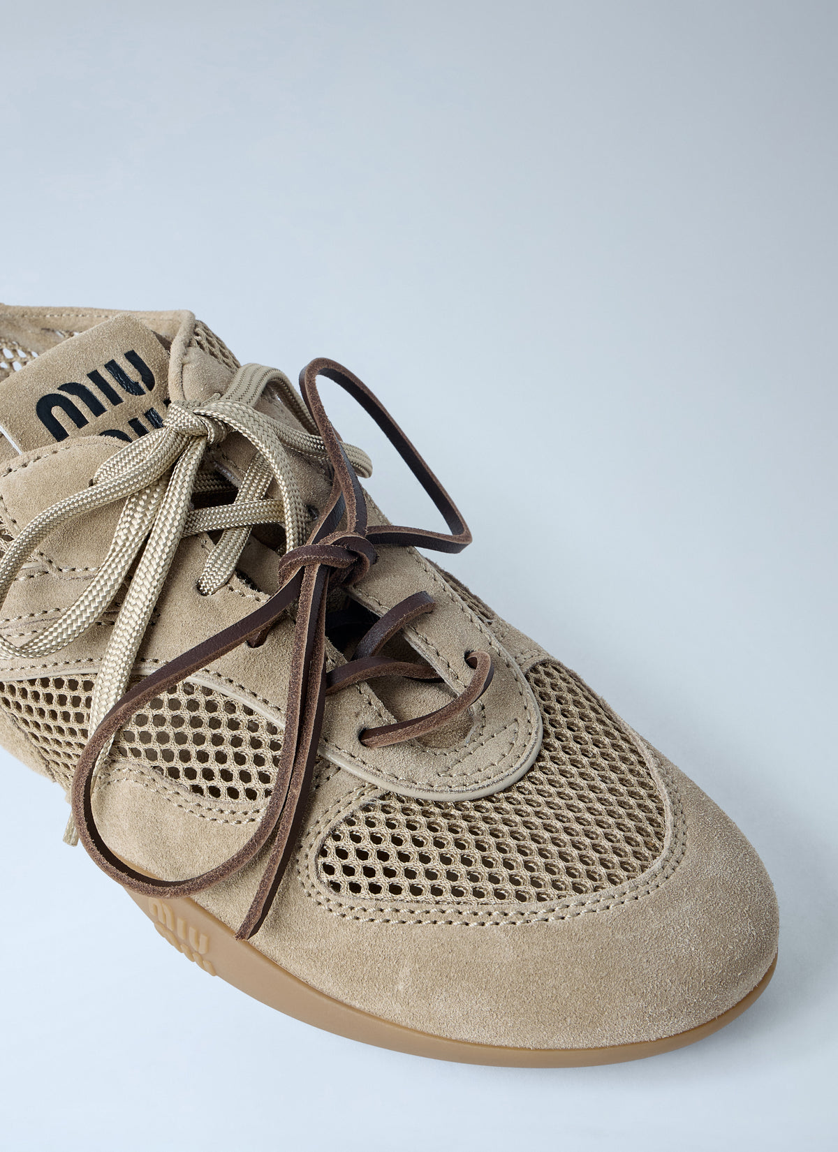 Miu Miu Women Rope And Suede Sneakers