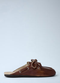 Miu Miu Women Leather Lace-Up Mules