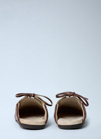 Miu Miu Women Leather Lace-Up Mules