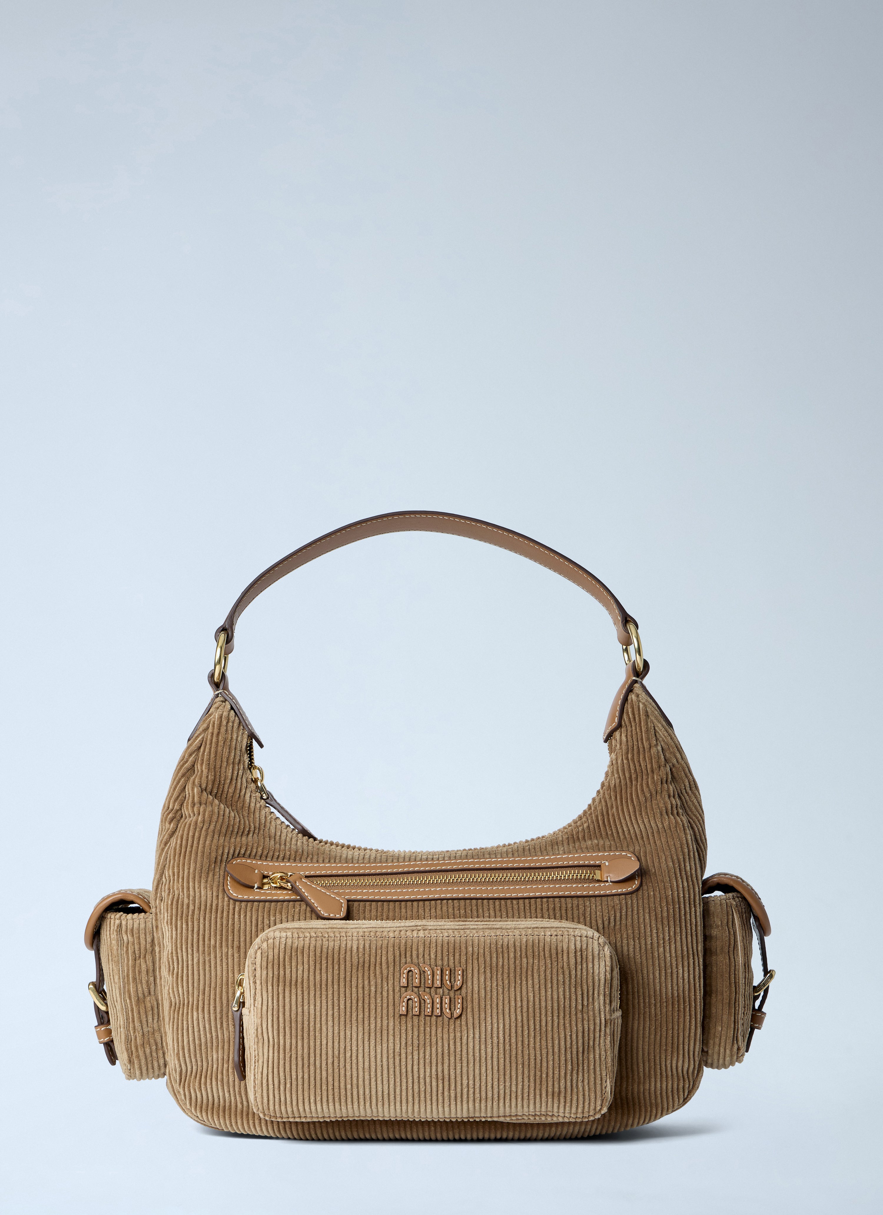 Miu Miu Women Corduroy Pocket Shoulder Bag