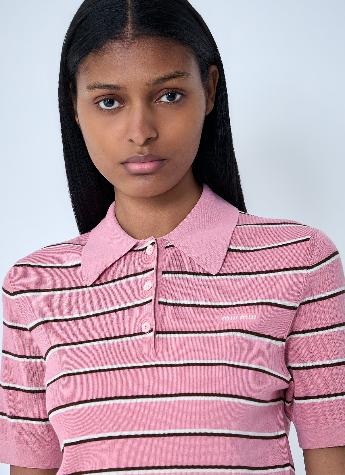 Miu Miu Women Striped Polo Shirt