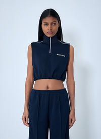 Miu Miu Women Sleeveless High-Neck Crop Top