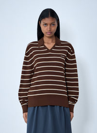 Miu Miu Miu Miu Women Striped Knit Polo Sweater