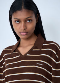 Miu Miu Miu Miu Women Striped Knit Polo Sweater