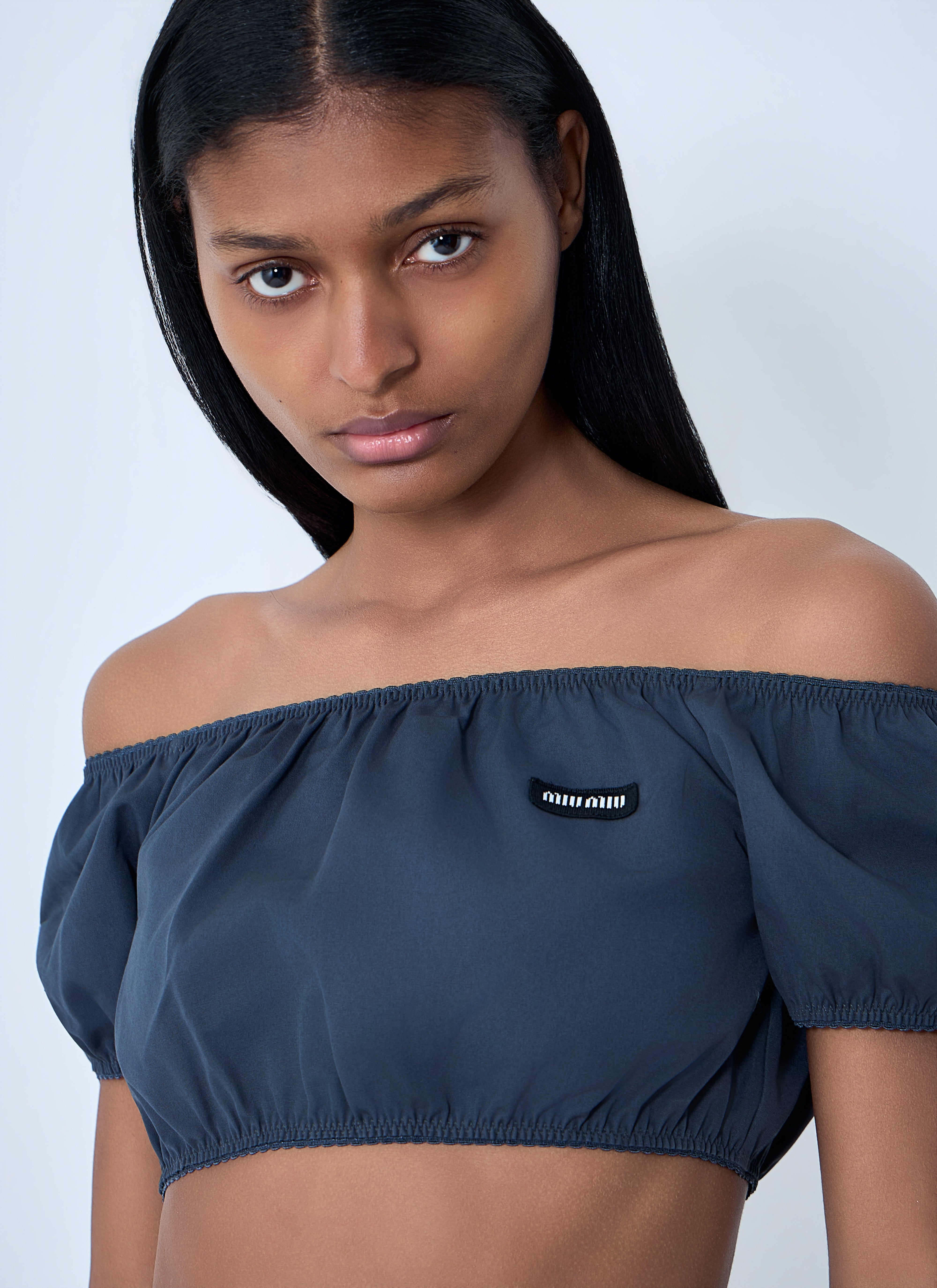 Miu Miu Women Off-Shoulder Crop Top – Bluefly