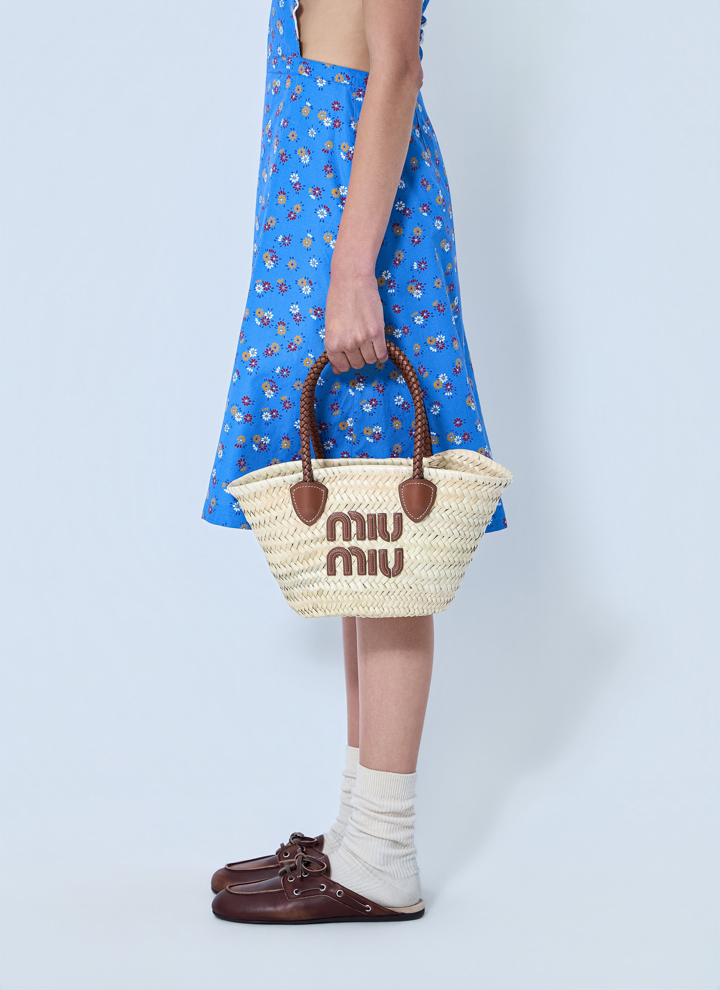 Miu Miu Women Woven Fabric Tote Bag