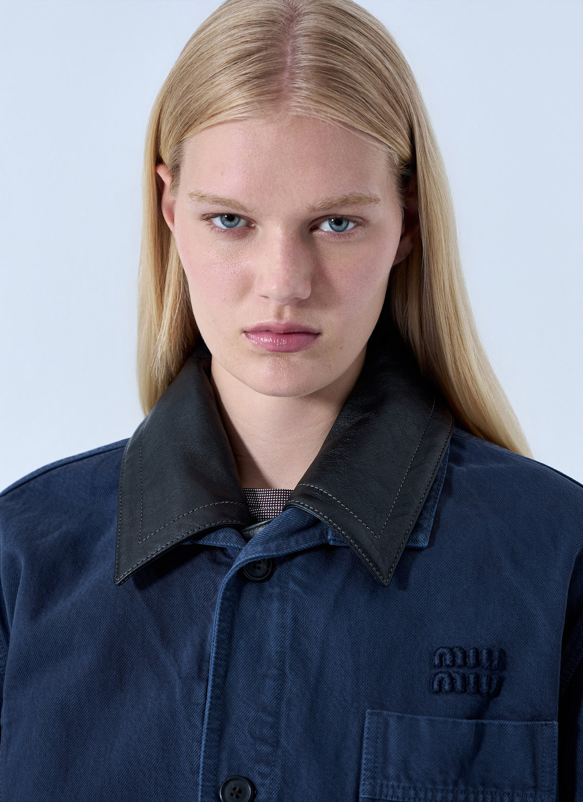 Miu Miu Miu Miu Women Single-Breasted Garment-Dyed Gabardine Jacket