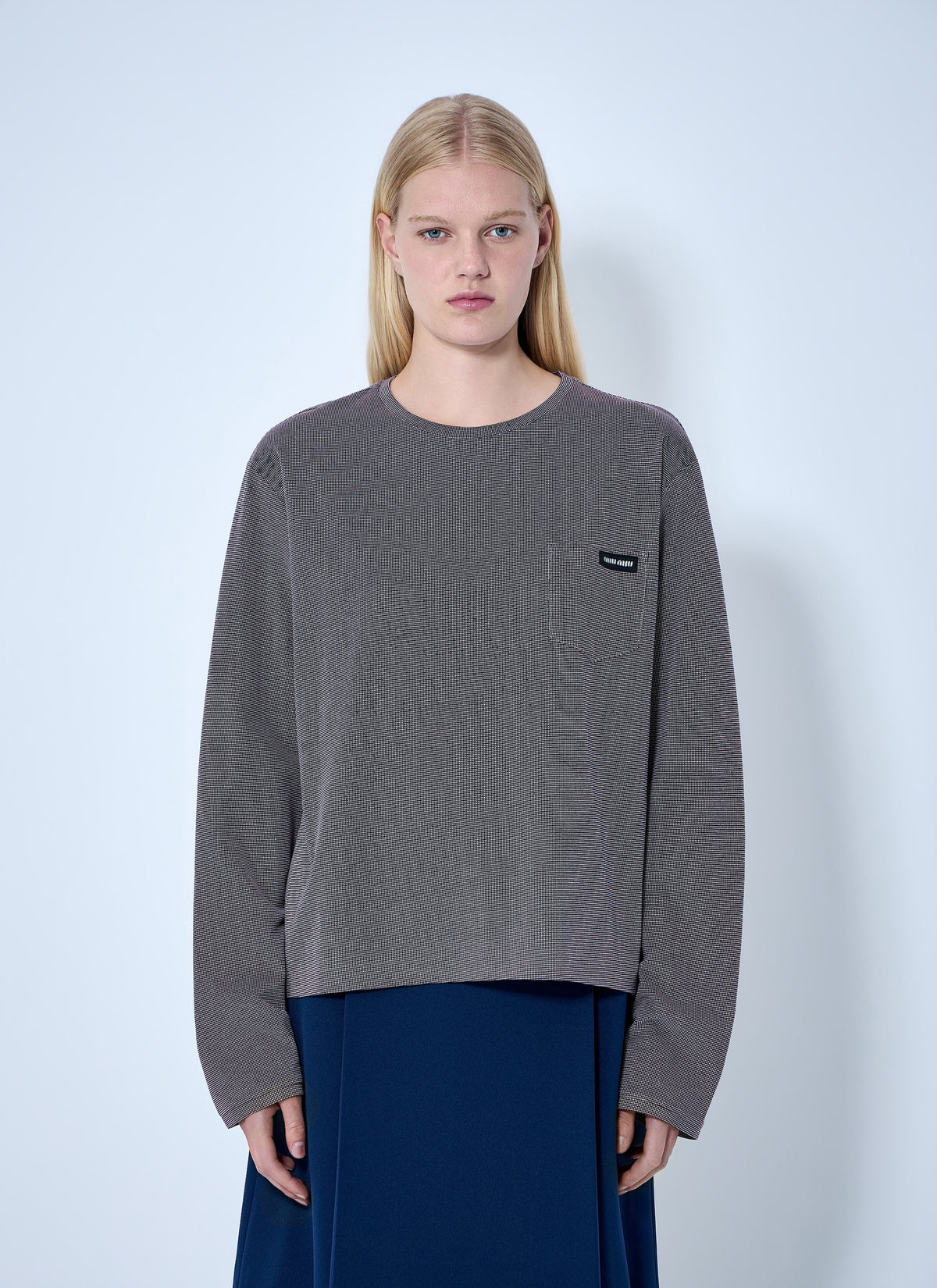 Miu Miu Women Jacquard Jersey T-Shirt